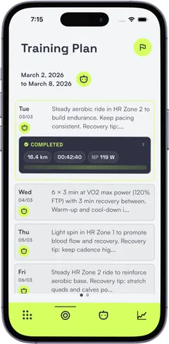 Streeka weekly training plan view