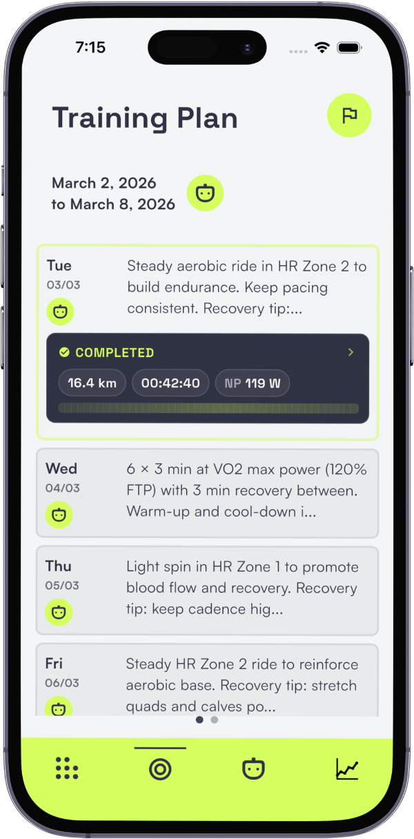 Streeka personalised training plan